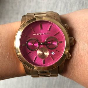 Michael Kors Bright Pink Rose Gold Watch